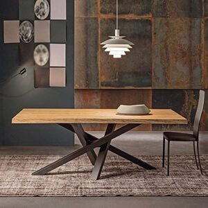 susuo farmhouse style wood trestle 6ft dining table in rustic brown, industrial living room dining room kitchen table