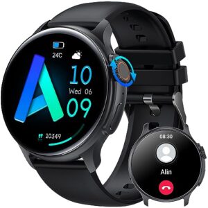 smart watch for men answer make call amoled always-on display smartwatch for android and ios phones 100+ sports modes fitness activity tracking heart rate blood oxygen sleep monitor pedometer