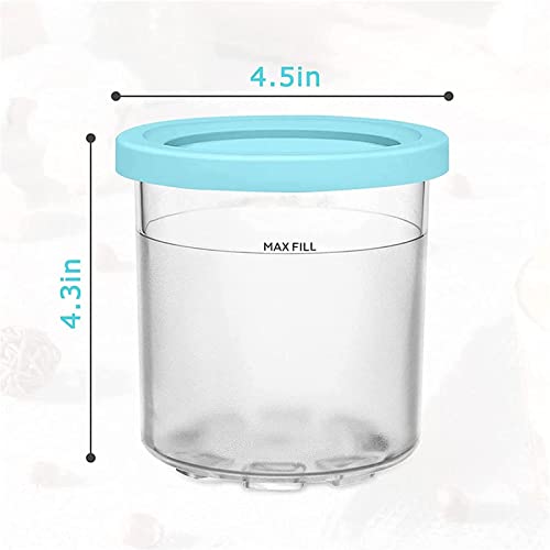 TONONE Creami Pint Containers, for Ninja Creami Accessories, Creami Deluxe Pints Airtight,Reusable Compatible with NC299AMZ,NC300s Series Ice Cream Makers