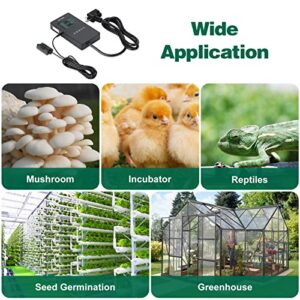 Humidity Controller, Briidea Pre-Wired Humidistat Humidifier Dehumidifier with LCD Display High Accuracy Humidity Sensor, Ideal for Greenhouse Mushroom Grow Tent