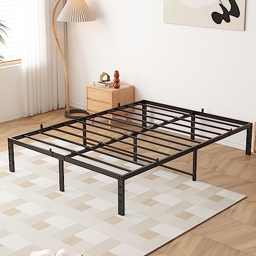 Vecilla Full Size Bed Frame 14 inch Heavy Duty Metal Platform Bed Frame No Box Spring Needed, Non-Slip Mattress Foundation, Easy Assembly, Noise-Free, Black
