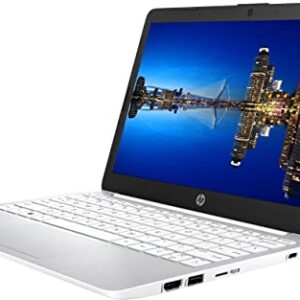 HP Premium 11" HD IPS Laptop, Intel Celeron N Processor 2.60GHz Turbo Speed, 4GB DDR4, 128GB Storage(64GB SSD+64GB MSD), Ultra-Fast WiFi Speed, Windows 11 OS, Pearl White Color (Renewed)