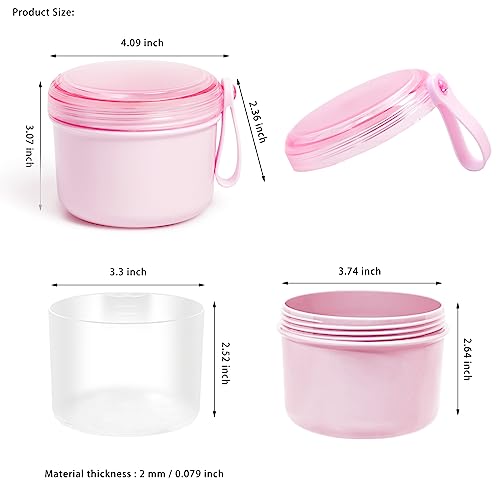 Denture Bath Case Cup Box Holder Storage Soak Container with Strainer Basket for Home or Travel Denture Cleaning (pink)