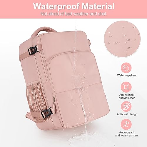 Sinaliy Travel Backpack for Women, Flight Approved Backpack, College Backpack Bag, Casual Daypack, Hiking Backpack, Waterproof Carry On Backpack Business Backpack