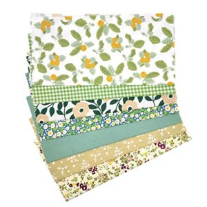 7pcs 10" x 10" cotton fabric patchwork squares floral fabric fat quarters fabric bundles patchwork fabric quilting fabric bundles for diy crafts cloths handmade accessory - green serie