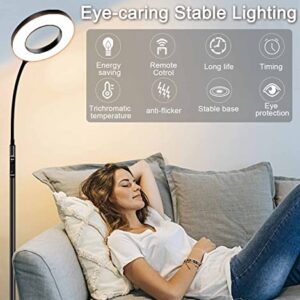 KS KINGSTAR Sofa Standing lamp Floor lamp Side Reading Lamps 3-Color Tall Standing Pole Light with Remote for Live Stream Learning and Reading Living Room,Bed Room,Home Office