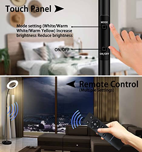 KS KINGSTAR Sofa Standing lamp Floor lamp Side Reading Lamps 3-Color Tall Standing Pole Light with Remote for Live Stream Learning and Reading Living Room,Bed Room,Home Office