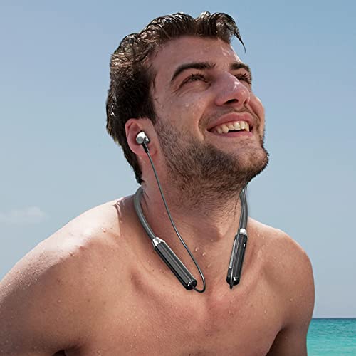 Yrmaups Neckband Bluetooth 5.1 Headphones, HD Stereo Wireless Sports Earphones Around Neck Bluetooth EarSet Noise Cancelling Mic Bluetooth Sport Headset