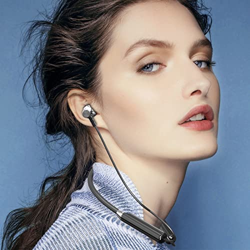 Yrmaups Neckband Bluetooth 5.1 Headphones, HD Stereo Wireless Sports Earphones Around Neck Bluetooth EarSet Noise Cancelling Mic Bluetooth Sport Headset