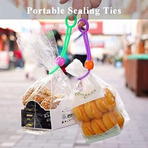 HICCVAL Multi-Purpose Sealer Set, Reusable Food Bag Clips, Zip Ties, Cable Ties, Detachable Sealing Ties, Sealing Tape and Cord Organizer for Food Bags and Wire Management. 20 Pcs