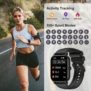 Smart Watch(Answer/Make Call), 1.85" Smartwatch for Men Women IP68 Waterproof, 100+ Sport Modes, Fitness Activity Tracker, Heart Rate Sleep Monitor, Pedometer, Smart Watches for Android iOS, 2023