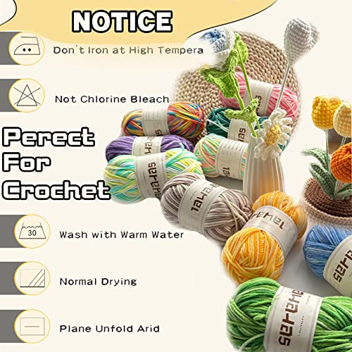 3 Pcs Pack with 5-Ply Acrylic Yarn, 3 Balls of 4.8Oz/135g Soft 3mm Medium Thick Colorful Yarn for Crocheting Knitting, 260 Yds/240m Crochet Blanket、Braids/DIY (Candy Color)