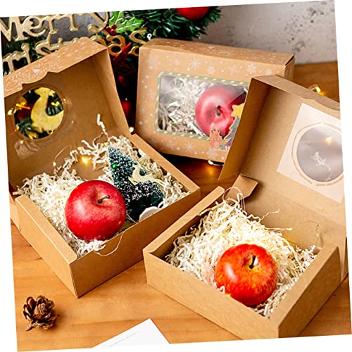 jojofuny Cupcake Box Christmas Window Box Mini Muffin Plastic Bread Box Christmas Gifts Plastic Gift Box Christmas Chocolate Boxes Christmas Window Gift Box Paper Candy Box Cake Holder