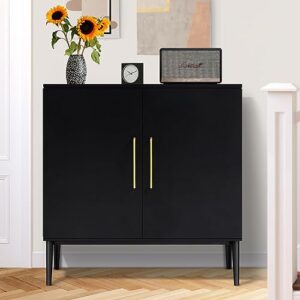 rehoopex storage cabinet with doors, modern black accent cabinet, free standing cabinet, wooden buffet sideboards for bedroom, kitchen,home office