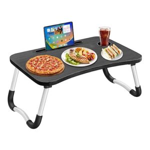 RIYONHO Lap Desk Folding Table Laptop Desk Portable Foldable Bed Table 19Inch Laptop Lap Desk Tray Table for Working Studying, Eating, and Movies（Black）