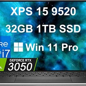 Latest XPS 15 9520 15.6" FHD+ (Intel 12th Gen 14-Core i7-12700H (Beat i9-11980HK), 32GB DDR5 RAM, 1TB SSD, NVIDIA GeForce RTX 3050) Business Laptop, Backlit, FB, Thunderbolt 4, Webcam, Win 11 Pro