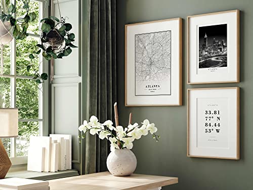 Dear Mapper Atlanta United States View Abstract Road Modern Map Art Minimalist Painting Black and White Canvas Line Art Print Poster Art Print Poster Home Decor (Set of 3 Unframed) (16x24inch)