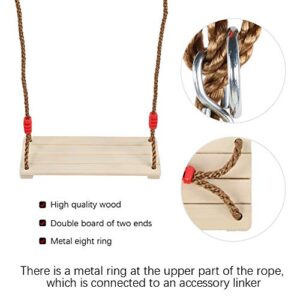 Pomya Outdoor Indoor Garden Yard Swing Swing for Adult Kid Children Wooden Swing Seat for Garden Yard Playground Swing Set