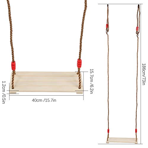 Pomya Outdoor Indoor Garden Yard Swing Swing for Adult Kid Children Wooden Swing Seat for Garden Yard Playground Swing Set