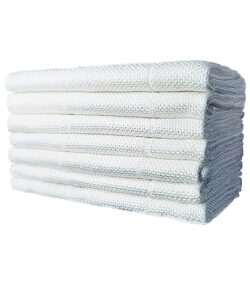 bapocsc kitchen dish cloths dish towels absorbent non-stick bamboo fiber stain removal cleaning cloths dish rags for washing dishes,12x12 inches,7-pack (white)