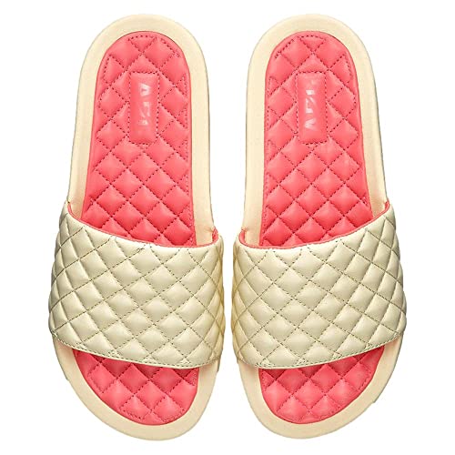 Athletic Propulsion Labs Women's Lusso Slide, Vanilla/Fire Coral, 7