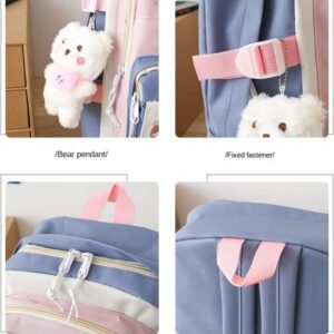 TOAOSET Kawaii Backpack 5Pcs Set Lightweight aesthetic backpack,Teens laptop computer cute backpacks for girls (kawaii backpack,one size)