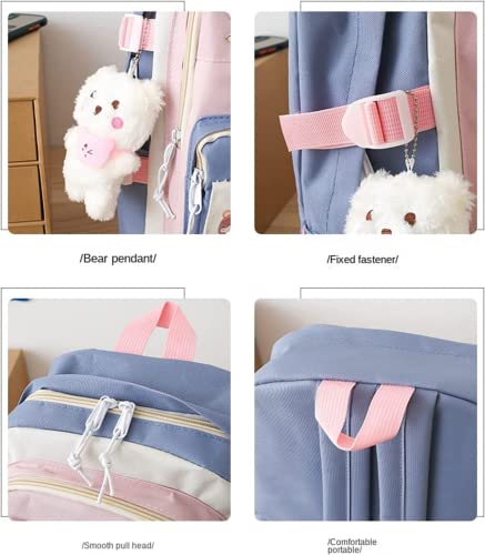 TOAOSET Kawaii Backpack 5Pcs Set Lightweight aesthetic backpack,Teens laptop computer cute backpacks for girls (kawaii backpack,one size)