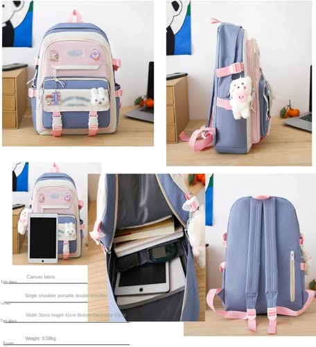 TOAOSET Kawaii Backpack 5Pcs Set Lightweight aesthetic backpack,Teens laptop computer cute backpacks for girls (kawaii backpack,one size)
