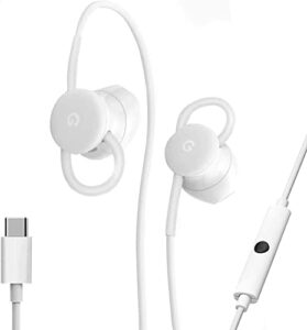google pixel usb-c earbuds wired headset for pixel phones - white