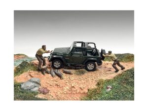 american diorama 4x4 mechanics 2 piece diecast figure set 3 for 1/43 scale models ad43003