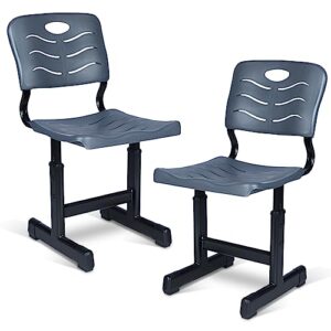 kigley student chair height adjustable chair with pedestal frame for school classroom office computer table study(gray, 2 pcs)