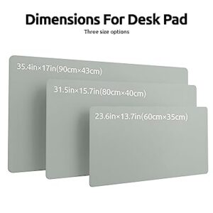 YSAGi Leather Desk Pad Protector, Office Desk Mat, Large Mouse Pad, Non-Slip PU Leather Desk Blotter, Laptop Desk Pad, Waterproof Desk Writing Pad for Office and Home (23.6" x 13.8", Grayish Green)