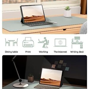 YSAGi Leather Desk Pad Protector, Office Desk Mat, Large Mouse Pad, Non-Slip PU Leather Desk Blotter, Laptop Desk Pad, Waterproof Desk Writing Pad for Office and Home (23.6" x 13.8", Grayish Green)