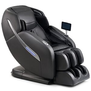 mynta zero gravity massage chair, full body massage chair and recliner with sl track, bigger massage roller, 12 auto modes, lumbar and calf heating, lcd screen tablet, fully assembled, black