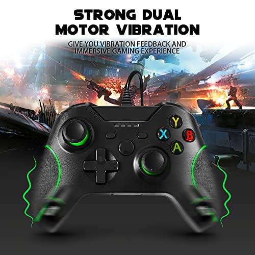 Zamia Wired Controller for Xbox One, Black Gamepad Joystick Controller for Xbox One/Series X/S/PC Windows with 3.5mm Audio Jack