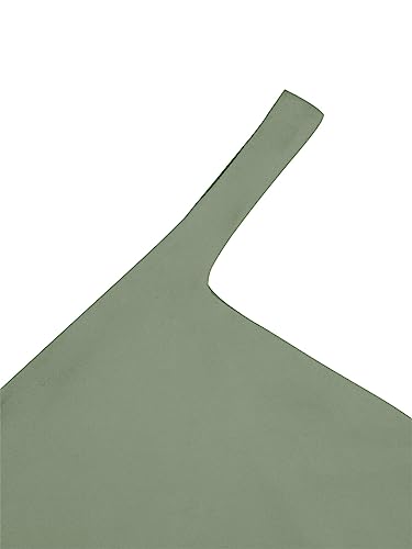 REORIA Summer Sexy Casual One Shoulder Double Lined Seamless Backless Sleeveless Cropped Tank Going Out Trendy Cute Crop Tops Dark Green Medium