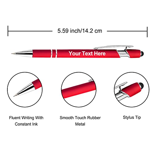 Up to 300 Personalized Pens in Bulk Custom Pens with Name Text Stylus Tip Customized Pens with Free Engraving Gift for Men Women Business Teachers Graduation