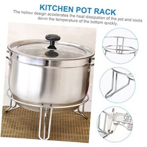 Uonlytech Pot Rack Metal Teapot Metal Shelf Brackets Round Chafing Dish Heat Insulated Pot Rack Steam Pot Rack Steam Pot Stand Round Pot Rack Pot Steamer Holder Steam Rack Silver Pan Air