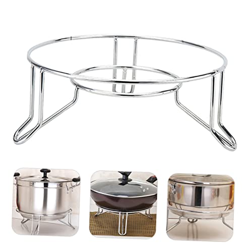 Uonlytech Pot Rack Metal Teapot Metal Shelf Brackets Round Chafing Dish Heat Insulated Pot Rack Steam Pot Rack Steam Pot Stand Round Pot Rack Pot Steamer Holder Steam Rack Silver Pan Air