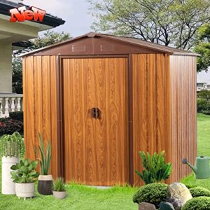 snifit upgraded version & stronger 6 ft. w x 6 ft. d metal outdoor patio storage shed, more weather resistant garden storage shed utility tool shed storage house with door and lock (easier assembly)