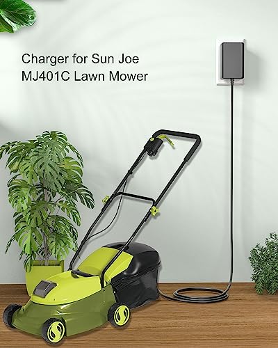 Replacement for 29V Sunjoe MJ401C Charger Compatible with Sun Joe MJ401C MJ401C-CHRG MJ401C-XR MJ401C-XR-SJB MJ401C-Pro MJ401C-XR-RED Cordless Electric Lawn Grass Mower, for Sun Joe Lawn Mower Charger