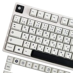 premium pbt minimalist black and white keycaps - cherry profile, dye sublimation, 129 keys for cherry mx switches mechanical keyboards