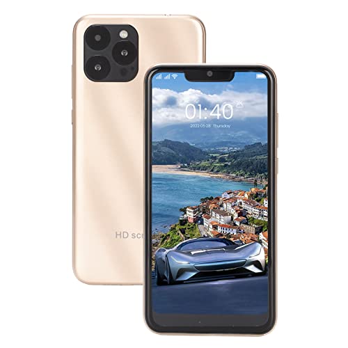 IP13 Pro 6.1 Inch HD Sn Smartphone 3GB 32GB Dual Sim Cell Phone with Front and Rear HD Camera for Android Unlocked Refurbished Apple iPhone (Gold)