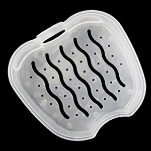 Denture Bath Case Cup Box Holder Storage Soak Container with Strainer Basket for Travel Cleaning Denture Box with Strainer Night Cleaner Denture Bath Box for Retainer Mouthguard False Teeth