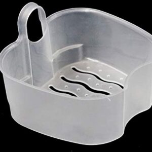 Denture Bath Case Cup Box Holder Storage Soak Container with Strainer Basket for Travel Cleaning Denture Box with Strainer Night Cleaner Denture Bath Box for Retainer Mouthguard False Teeth