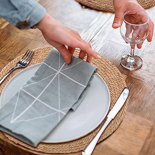 Defined Deco Round Jute Placemats Set of 6,12" Handmade Round Placemats,Woven Braided Placemats,Natural Farmhouse Place Mats,Jute Thick Hot Pads,Rustic Table Mats for Dining Table Decor,Home,Wedding.