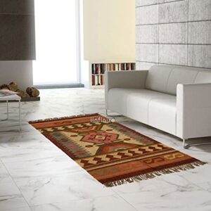 iinfinize 3x5' decorative indian mat vintage rectangular area rugs bedside area decor runner area rug wool jute killim runner floor carpet