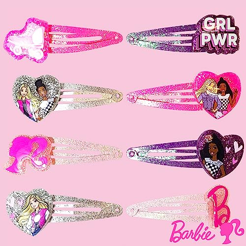 LUV HER Barbie Hair Clips for Girls Snap Clips 8 pack multi color Ages 3+