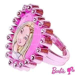 LUV HER Barbie Accrssories Girls BFF 6 Piece Toy Jewelry Box Set with 2 Rings, 2 Bead Bracelets and Snap Hair Clips Ages 3+