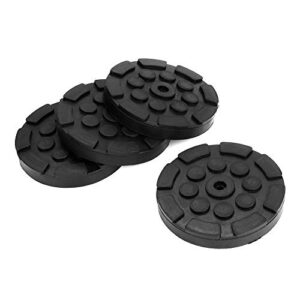 4 Pcs Car Auto Jacking Lift Pads, Black Car Round Rubber Arm Pads Auto Jacking Lift Pads Weightlifter Accessories, Universal Black Jack Stand Pads for Safe Lifting